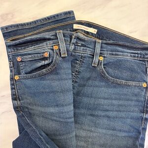 Levi’s wedgie straight blue jeans size 31 (I’m a 30 and they were perfect)